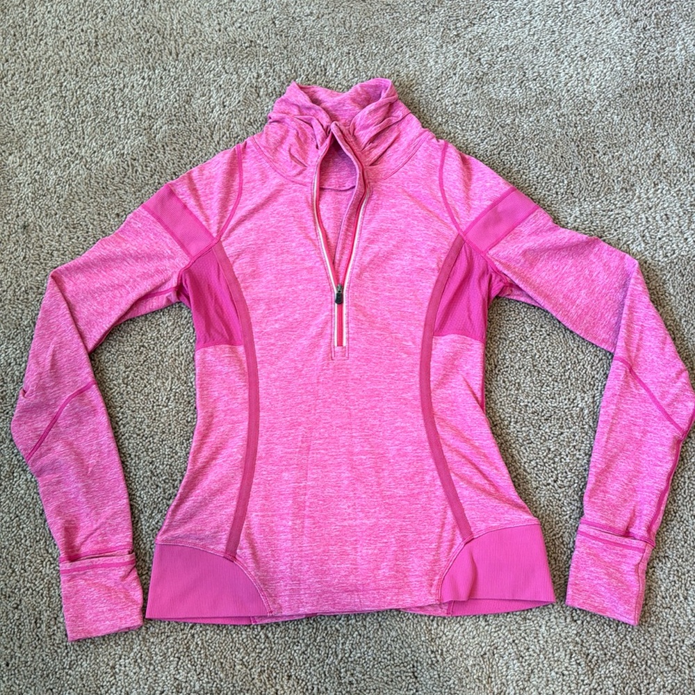 Lululemon pink quarter zip pullover size 6